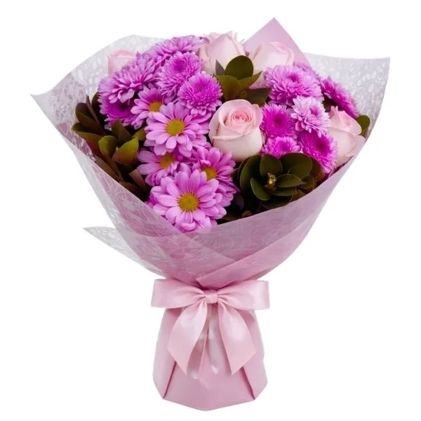 Buquê De Flores Em Tons Rosados