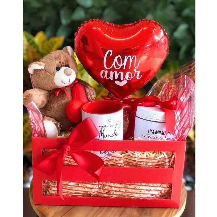 Cesta com Pelúcia Para o Seu Amor - Express