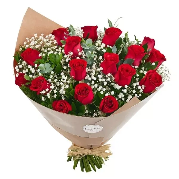 Buquê Com 24 Rosas Vermelhas