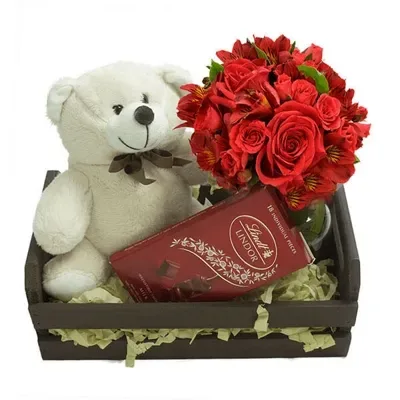 Caixa Com Flores Romântica Do Amor.